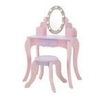 Fantasy Fields Coiffeuse en bois Petite Princesse Raiponce avec miroir LED et tabouret, Rose