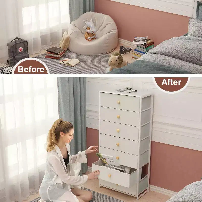Crestlive Products Commode à 7 tiroirs pour chambre à coucher Meuble de rangement Tour de rangement pour chambre à coucher