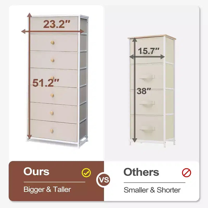 Crestlive Products Commode à 7 tiroirs pour chambre à coucher Meuble de rangement Tour de rangement pour chambre à coucher