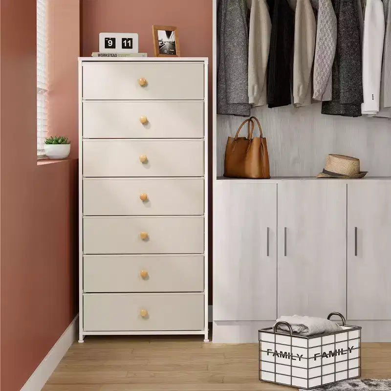 Crestlive Products Commode à 7 tiroirs pour chambre à coucher Meuble de rangement Tour de rangement pour chambre à coucher