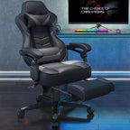 Chaise de Gaming ELECWISH avec Repose-pieds, Soutien Lombaire, Chaise d'Ordinateur Respirante avec Coussin à Ressorts Ensachés, Chaises pour Adultes