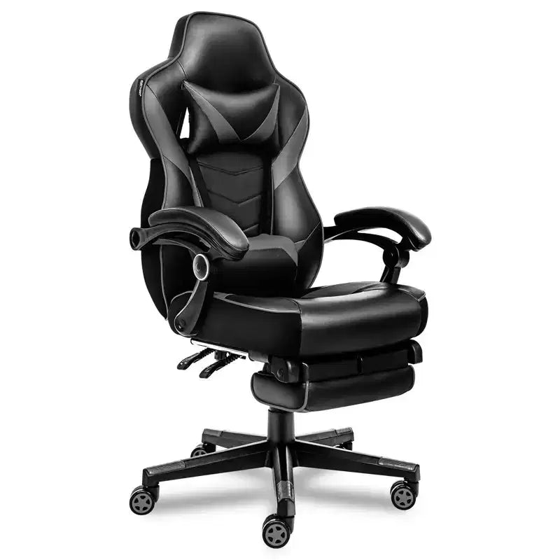 Chaise de Gaming ELECWISH avec Repose-pieds, Soutien Lombaire, Chaise d'Ordinateur Respirante avec Coussin à Ressorts Ensachés, Chaises pour Adultes