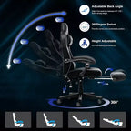 Chaise de Gaming ELECWISH avec Repose-pieds, Soutien Lombaire, Chaise d'Ordinateur Respirante avec Coussin à Ressorts Ensachés, Chaises pour Adultes