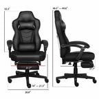 Chaise de Gaming ELECWISH avec Repose-pieds, Soutien Lombaire, Chaise d'Ordinateur Respirante avec Coussin à Ressorts Ensachés, Chaises pour Adultes