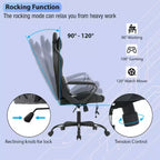Chaise de jeu FDW Gaming Chaise de bureau massante confortable et élégante avec soutien lombaire réglable, pivotante à 360 degrés et roulettes silencieuses