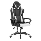 Chaise de jeu FDW Gaming Chaise de bureau massante confortable et élégante avec soutien lombaire réglable, pivotante à 360 degrés et roulettes silencieuses