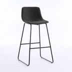 Tabourets de bar à hauteur de comptoir en fausse fourrure Ferpit, lot de 2, tabourets de bar rembourrés avec repose-pieds, noirs, 76 cm