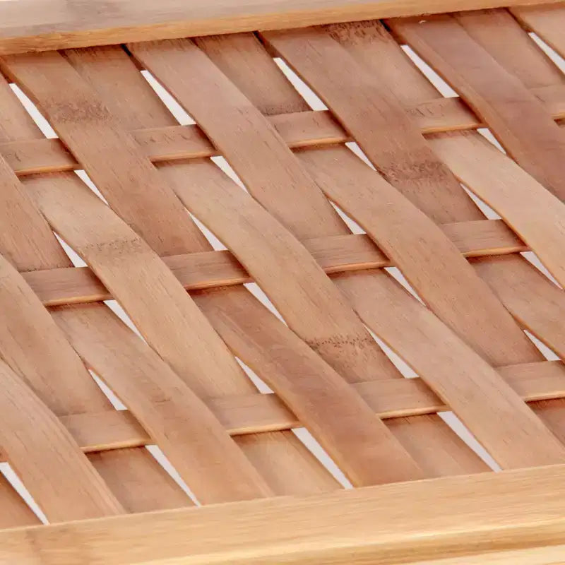 Étagère à chaussures 5 niveaux en bambou, Meuble de rangement léger, Tressage panier pour une meilleure circulation de l'air