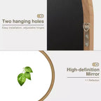 Miroir Mural PexFix Classique à Cadre en Bois Cintré avec Bas en Rotin