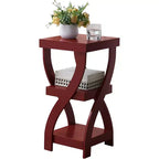 Table d'appoint en bois à 3 niveaux Kings Brand Furniture avec étagères - Table de chevet carrée pour chambre ou étagère à livres