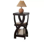 Table d'appoint en bois à 3 niveaux Kings Brand Furniture avec étagères - Table de chevet carrée pour chambre ou étagère à livres
