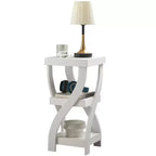 Table d'appoint en bois à 3 niveaux Kings Brand Furniture avec étagères - Table de chevet carrée pour chambre ou étagère à livres