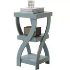 Table d'appoint en bois à 3 niveaux Kings Brand Furniture avec étagères - Table de chevet carrée pour chambre ou étagère à livres