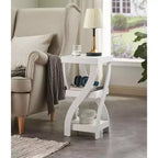 Table d'appoint en bois à 3 niveaux Kings Brand Furniture avec étagères - Table de chevet carrée pour chambre ou étagère à livres