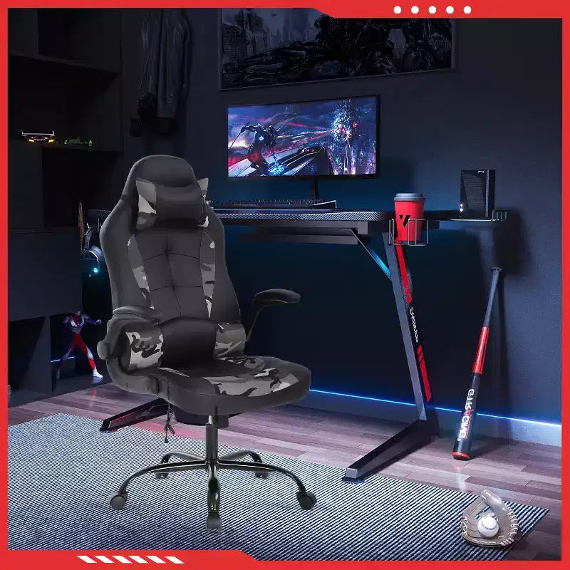 Chaise de jeu FDW Chaise de bureau avec support lombaire Chaises de jeu vidéo en cuir PU pour adultes