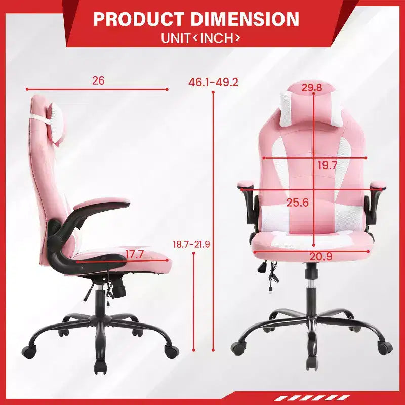Chaise de jeu FDW Chaise de bureau avec support lombaire Chaises de jeu vidéo en cuir PU pour adultes