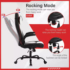 Chaise de jeu FDW Chaise de bureau avec support lombaire Chaises de jeu vidéo en cuir PU pour adultes