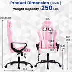 Chaise de bureau BestMassage Gaming Chair à dossier haut avec support lombaire, fonction massage et roulettes en cuir PU pour adultes et adolescents