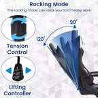 Chaise de bureau BestMassage Gaming Chair à dossier haut avec support lombaire, fonction massage et roulettes en cuir PU pour adultes et adolescents