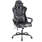 Chaise de bureau BestMassage Gaming Chair à dossier haut avec support lombaire, fonction massage et roulettes en cuir PU pour adultes et adolescents