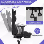 Chaise de jeu BestMassage, chaise de gamer avec support lombaire et repose-pieds, conception pivotante roulante, chaise de bureau pour la maison et le jeu