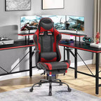 Chaise de jeu BestMassage, chaise de gamer avec support lombaire et repose-pieds, conception pivotante roulante, chaise de bureau pour la maison et le jeu
