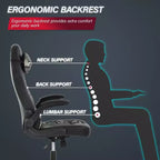 Chaise de jeu BestMassage, chaise de bureau avec support lombaire, revêtement en similicuir et base pivotante à roulettes pour le jeu sur PC et l'utilisation exécutive