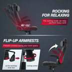 Chaise de jeu BestMassage, chaise de bureau avec support lombaire, revêtement en similicuir et base pivotante à roulettes pour le jeu sur PC et l'utilisation exécutive