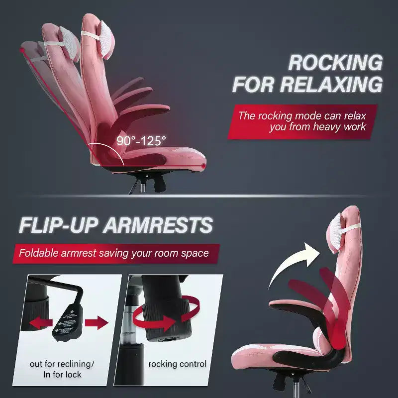 Chaise de jeu BestMassage, chaise de bureau avec support lombaire, revêtement en similicuir et base pivotante à roulettes pour le jeu sur PC et l'utilisation exécutive