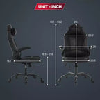 Chaise de jeu BestMassage, chaise de bureau avec support lombaire, revêtement en similicuir et base pivotante à roulettes pour le jeu sur PC et l'utilisation exécutive
