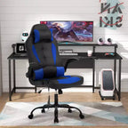 Chaise de jeu BestMassage, chaise de bureau avec support lombaire, revêtement en similicuir et base pivotante à roulettes pour le jeu sur PC et l'utilisation exécutive