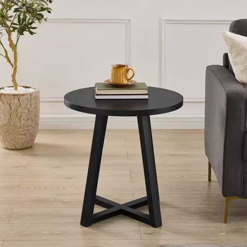 Table d'appoint ronde en bois Modern Harmony de Roundhill Furniture