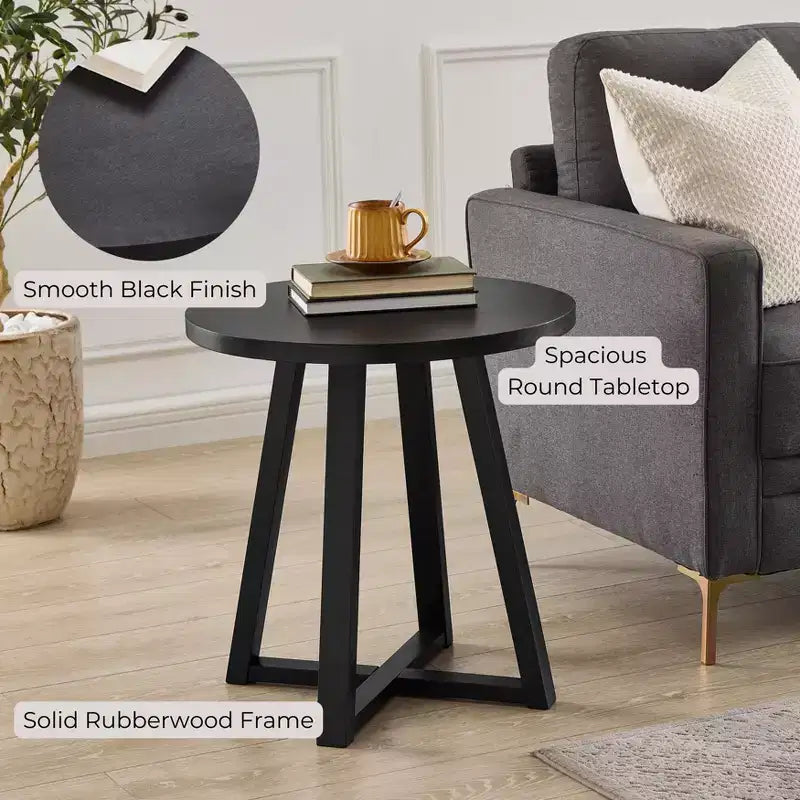 Table d'appoint ronde en bois Modern Harmony de Roundhill Furniture