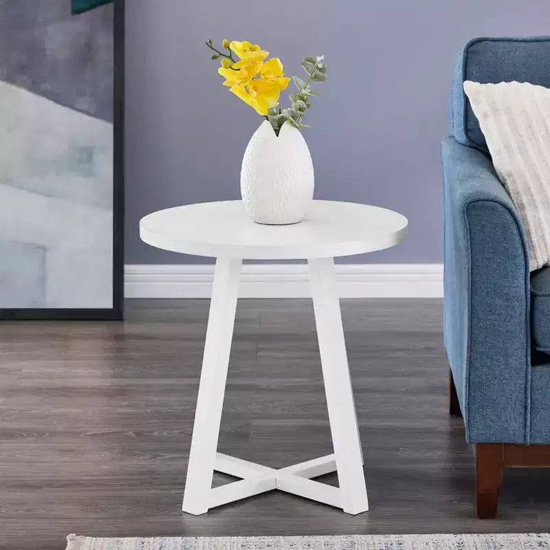Table d'appoint ronde en bois Modern Harmony de Roundhill Furniture