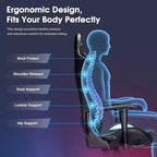 Chaise de jeu ergonomique Douxlife Modern avec massage 7 points, repose-pieds et accoudoirs réglables Noir