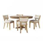 Christopher Knight Home Thomas Fabric Upholstered 5 Piece Expandable Oval Dining Set