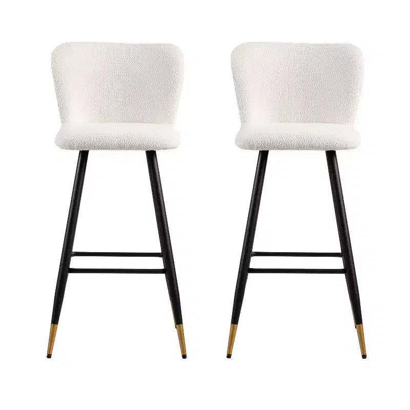 Christopher Knight Home Aveline 30'' Modern Upholstered Bar Stools with Gold-Tipped Metal Legs (Set of 2)