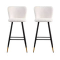 Christopher Knight Home Aveline 30'' Modern Upholstered Bar Stools with Gold-Tipped Metal Legs (Set of 2)