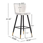 Tabourets de bar rembourrés modernes Christopher Knight Home Aveline 30'' avec pieds en métal à embouts dorés (Lot de 2)