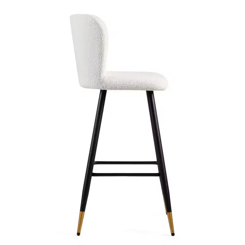 Tabourets de bar rembourrés modernes Christopher Knight Home Aveline 30'' avec pieds en métal à embouts dorés (Lot de 2)