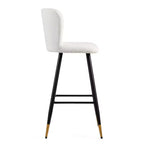 Tabourets de bar rembourrés modernes Christopher Knight Home Aveline 30'' avec pieds en métal à embouts dorés (Lot de 2)