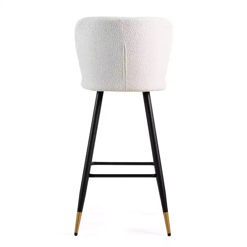 Tabourets de bar rembourrés modernes Christopher Knight Home Aveline 30'' avec pieds en métal à embouts dorés (Lot de 2)