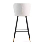 Tabourets de bar rembourrés modernes Christopher Knight Home Aveline 30'' avec pieds en métal à embouts dorés (Lot de 2)