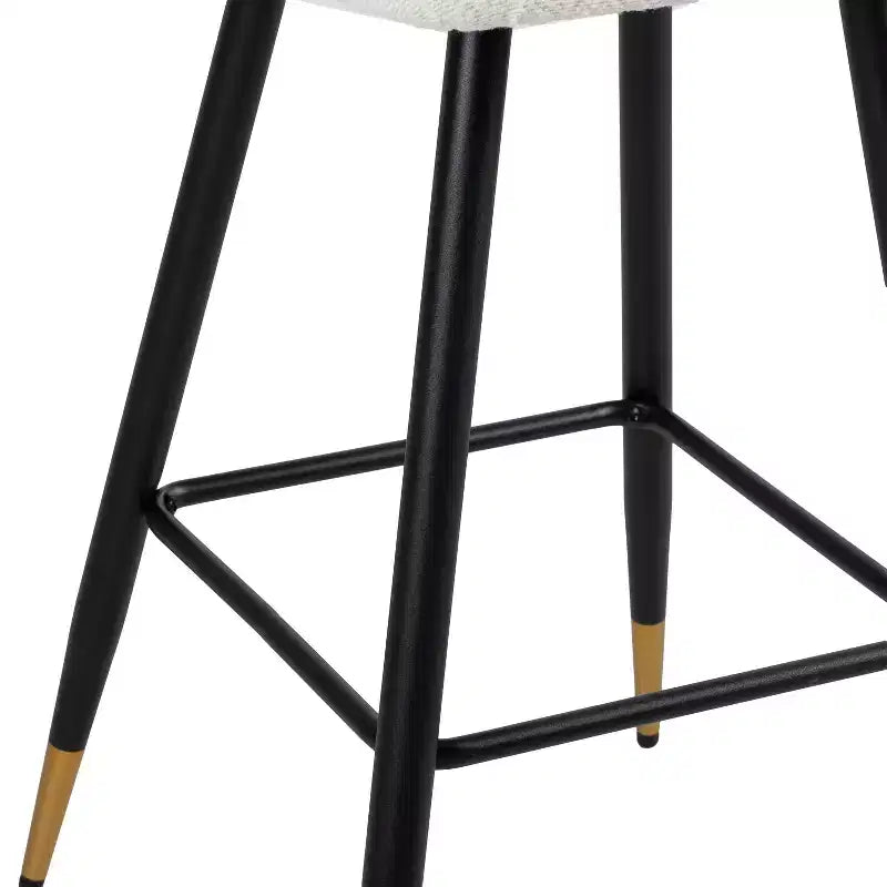 Tabourets de bar rembourrés modernes Christopher Knight Home Aveline 30'' avec pieds en métal à embouts dorés (Lot de 2)