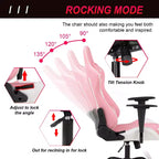 Chaise de jeu BestMassage, chaise de bureau avec support lombaire, appui-tête, accoudoirs et roulettes pivotantes pour joueurs de PC