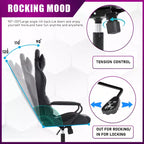 Chaise de bureau de jeu BestMassage Chaise de bureau Chaise d'ordinateur avec accoudoirs Support lombaire pivotant à 360° Chaise de direction pour adultes