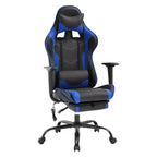 BestMassage Fauteuil de bureau gamer Racing avec fonction massage, soutien lombaire, en cuir PU pour adulte