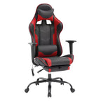 BestMassage Fauteuil de bureau gamer Racing avec fonction massage, soutien lombaire, en cuir PU pour adulte