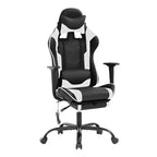 BestMassage Fauteuil de bureau gamer Racing avec fonction massage, soutien lombaire, en cuir PU pour adulte