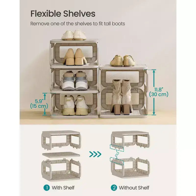 SONGMICS Meuble à Chaussures, Organisateur de Chaussures, 12 Étagères, Rangement de Chaussures, Étagère à Chaussures Étroite, Étagère Ouverte pour Entrée, Salon, Gain de Place